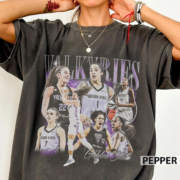 WNBA Basketball Tee, Williams Burton Chen Salaün, Valkyries Retro Wavy Shirt, Game Day Hoops Gift