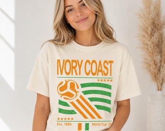 Ivory Coast Soccer T-Shirt, Retro 90s Flag World Cup 2026, Football Fan Gift