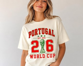 Portugal Soccer T-Shirt, Retro 90s Flag Portugal Jersey, Team Football World Cup 2026, Fan Gift