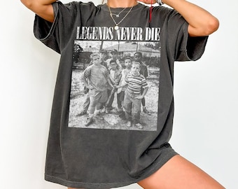 Legends Never Die T-Shirt, The Sandlot Baseball Squad Crew, Vintage Movie Shirt, Baseball Fan Gift