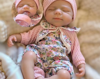 Muñeca bebé reborn de silicona de 33 cm con la boca abierta, niña durmiendo, realista, suave, apta para el baño, regalo.