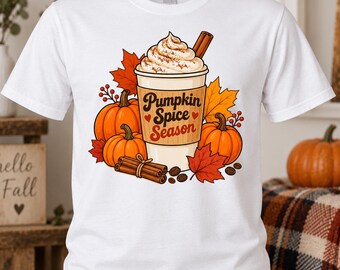 Pumpkin Spice Season Png, Fall Coffee Png, Autumn Latte Png, Cozy Fall Png, Coffee Cup Png, Sublimation Png, Digital Download