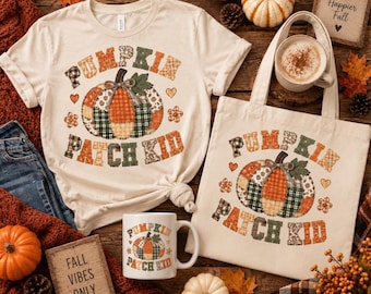 Pumpkin Patch Kid Png, Patchwork Pumpkin Sublimation, Retro Fall Quilted Pumpkin, Cottagecore Autumn Clipart, Farmhouse Fall Shirt
