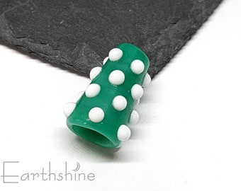 SALE Large jade and white bead cone | handmade lampwork glass