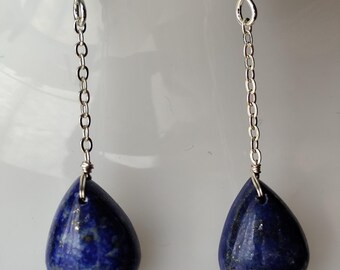 Boucles d'oreilles pendantes Lapis lazuli