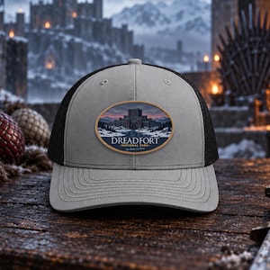 Dreadfort National Park Trucker Hat Vintage Castle Landscape Embroidered Patch Cap Fantasy Fan Gift