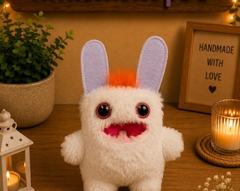 Rabid Rabbit Plush Toy – Funny Crazy Bunny Stuffed Animal | Meme Style Kawaii Plush | Gamer Gift | Cute Collectible Decor