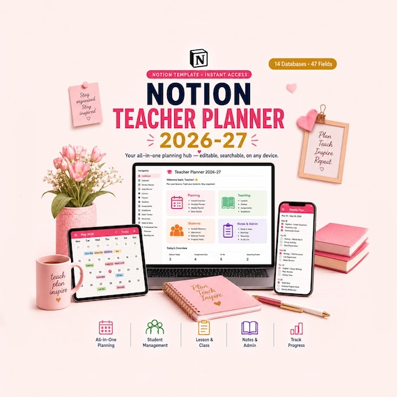 Notion Teacher Planner Template 2026-2027