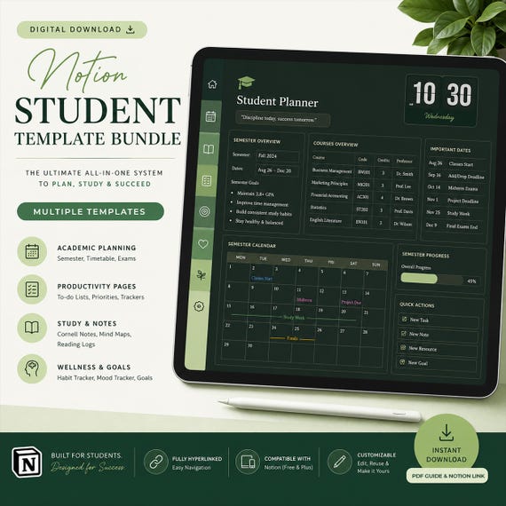 Notion Student Template Bundle