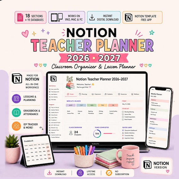 Notion Teacher Planner 2026-2027