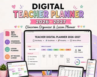 Digital Teacher Planner Classroom Organizer | GoodNotes iPad Planner  Lesson Planner Assignment tracker IEP Tracker Notability | Boho Sage