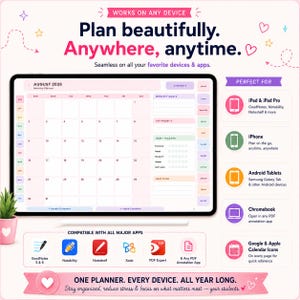 Digital Teacher Planner iPad GoodNotes Notability | IEP Tracker Classroom Organizer | Blush & Lilac Colors image 4