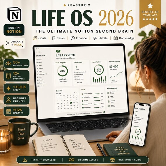 Notion Life OS 2026 second brain template
