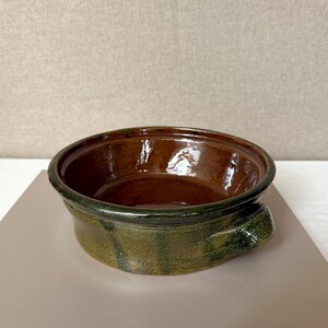 Vintage Ilse Tietz Studio Pottery Bowl, Green Glaze, German Ceramic, 1980s
