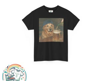 Maglietta divertente con Golden Retriever che beve birra, maglietta con grafica meme sul cane, maglietta originale, regalo sarcastico,unisex