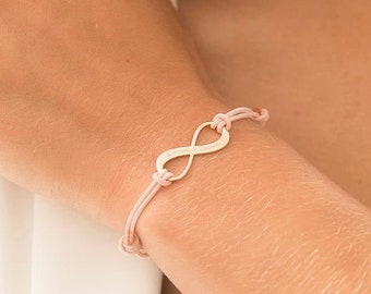 Bracelet personnalisé Infinity - Gravé à la main - Plaqué or, Argent 925
