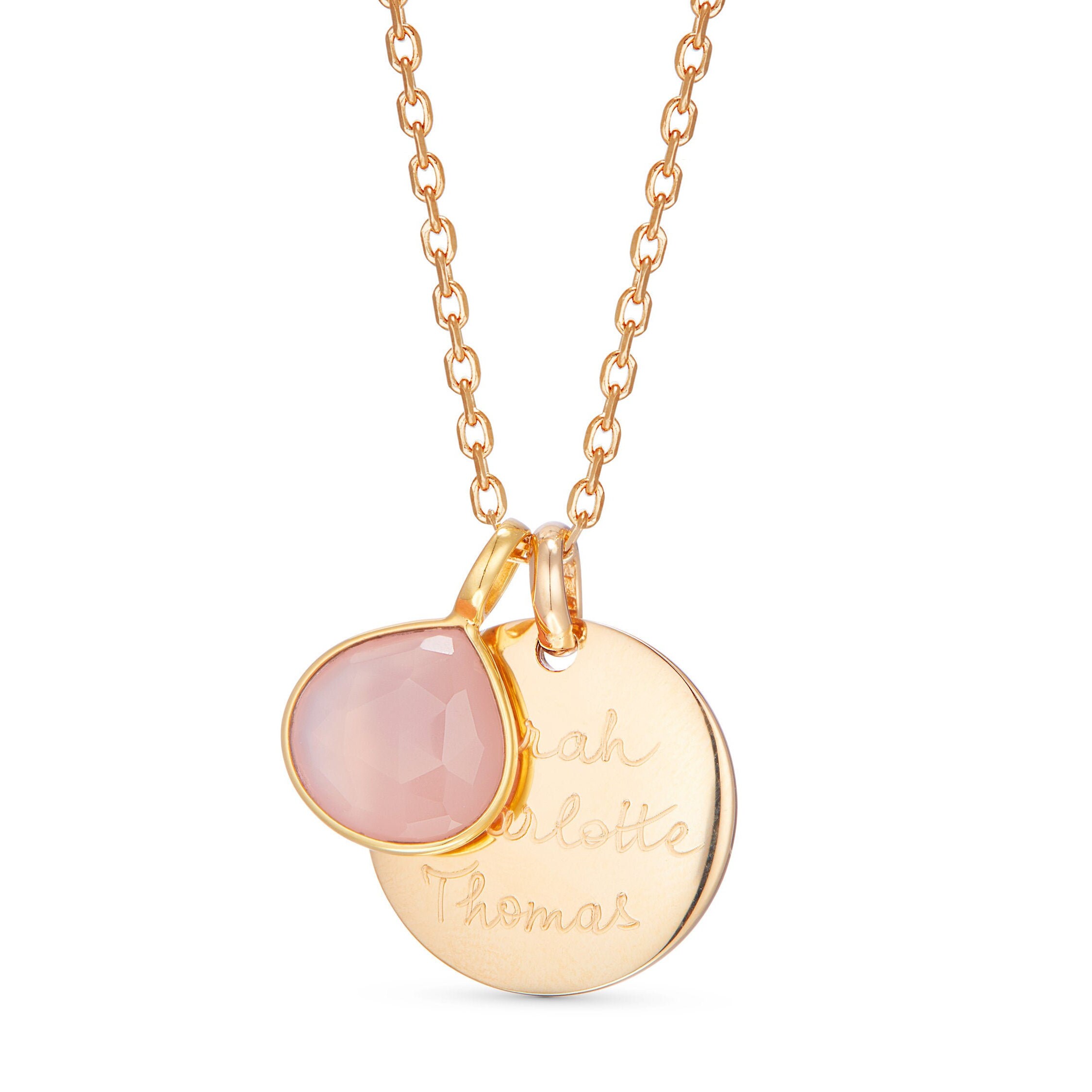 Personalized Gemstone and Disc Necklace Merci Maman gift for new mom best friend or wife for birthday or anniversary Etsy Mexico