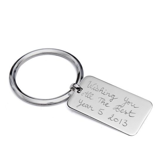Merci Maman Personalized Sterling Silver Keyring