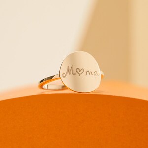 Bague Disque personnalisée - Gravé à la main - Plaqué eller, Argent 925 bild 3
