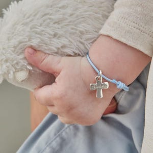 Personalized Christening or Communion Bracelet - Merci Maman gift for christening, baptism or communion - hand engraved gift for children