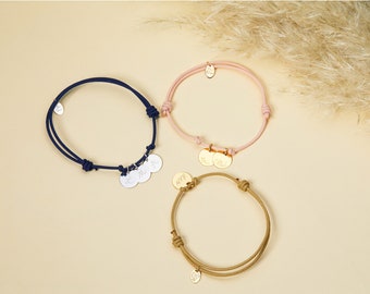 Bracelet personnalisé Prénoms - Gravé à la main - Plaqué or, Argent 925