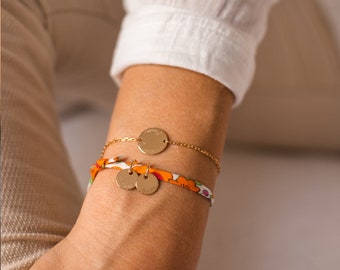 Bracelet personnalisé Liberty Prénom - Gravé à la main - Plaqué or, Argent 925