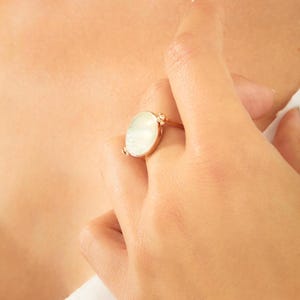 Personalisierter „Nacre Vice & Versa“-Ring – Handgraviert – Vergoldet, 925er Silber Bild 5