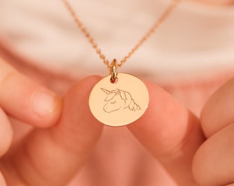 Children's Personalized Illustration Necklace - Merci Maman little girl name necklace