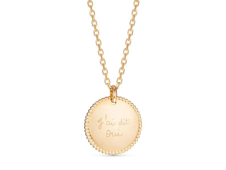 Collier Disque Perlé personnalisé - Gravé à la main - Plaqué or, Argent 925 image 7