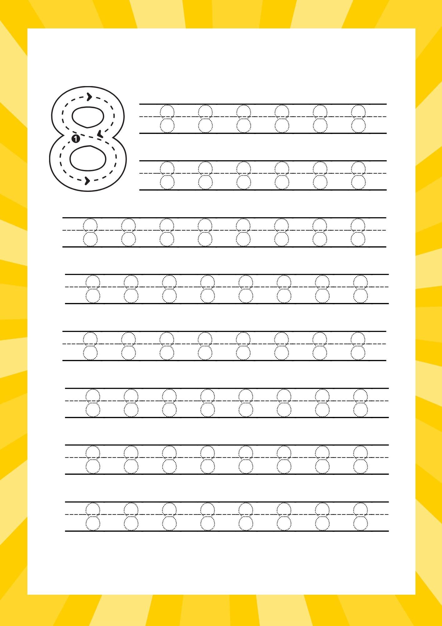 Printable Numbers Writing Guide Printable Number Writing Worksheet - Etsy Canada