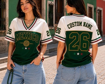 Personalized Mexico Soccer Jersey, Custom Name Number Football Shirt, Aztec Mexico Fan Apparel Gift