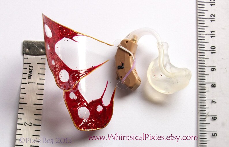 Made to order PAIR of wings for those with hearing loss Custom Hearing Aid Fairy Wings costume fairy ears /& butterfly wings