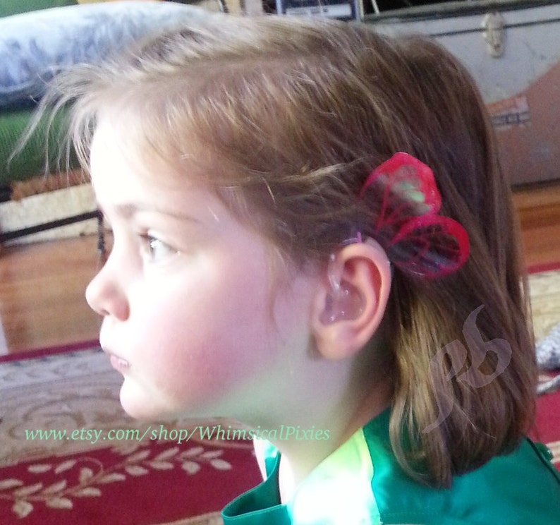 Made to order PAIR of wings for those with hearing loss Custom Hearing Aid Fairy Wings costume fairy ears /& butterfly wings