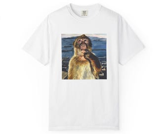 Hand-Designed Thinking Monkey Meme T-Shirt, Original Artwork, Unisex Fit