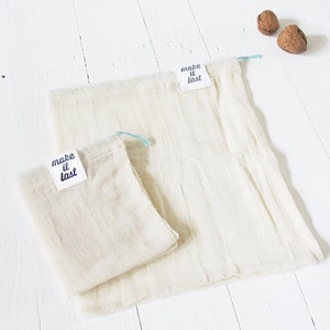 Produce Bags set of 2, lightweight organic cotton, reusable, plasticfree and zerowaste image 2