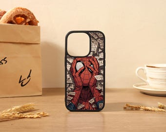 Retro Spiderman Soft Phone Case For iPhone 17 11 12 13 14 15 16,7/8 Plus,XS Max XR,iPhone 17 Pro/Pro Max,16e,iPhone 12-13 Mini,Cute Case