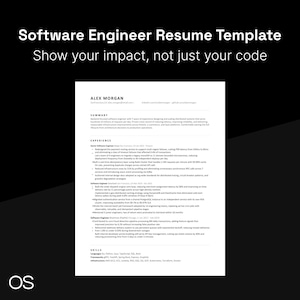 Plantilla de currículum para ingeniero de software / Currículum técnico / CV de desarrollador / Compatible con ATS / Word y Google Docs