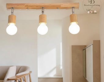 Wooden Ceiling Spotlight LED Rotating Surface Mount Track Light Adjustable Wood Spotlight Modern Living Room Wall Lighting