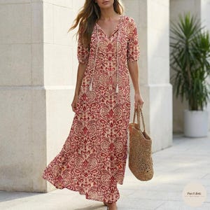 long country style dresses Sundance Rust Multi Printed Maxi Dress - XS Size - Women's Dresses