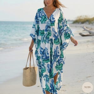 green and white beach dress Shante Maxi Dress Natural/Green / S
