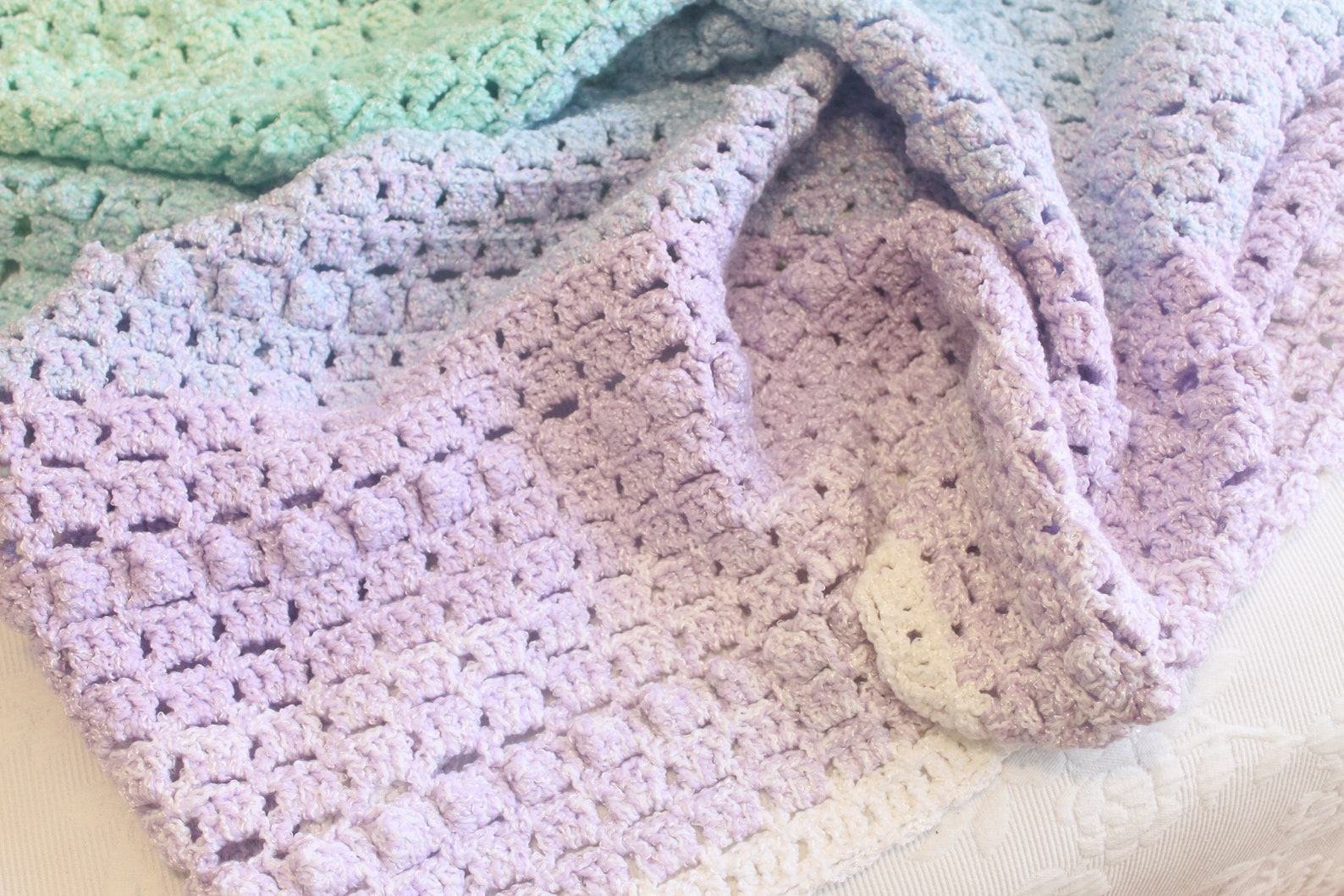 Rainbow Blanket Crochet Pattern Twin Size Digital Download Etsy