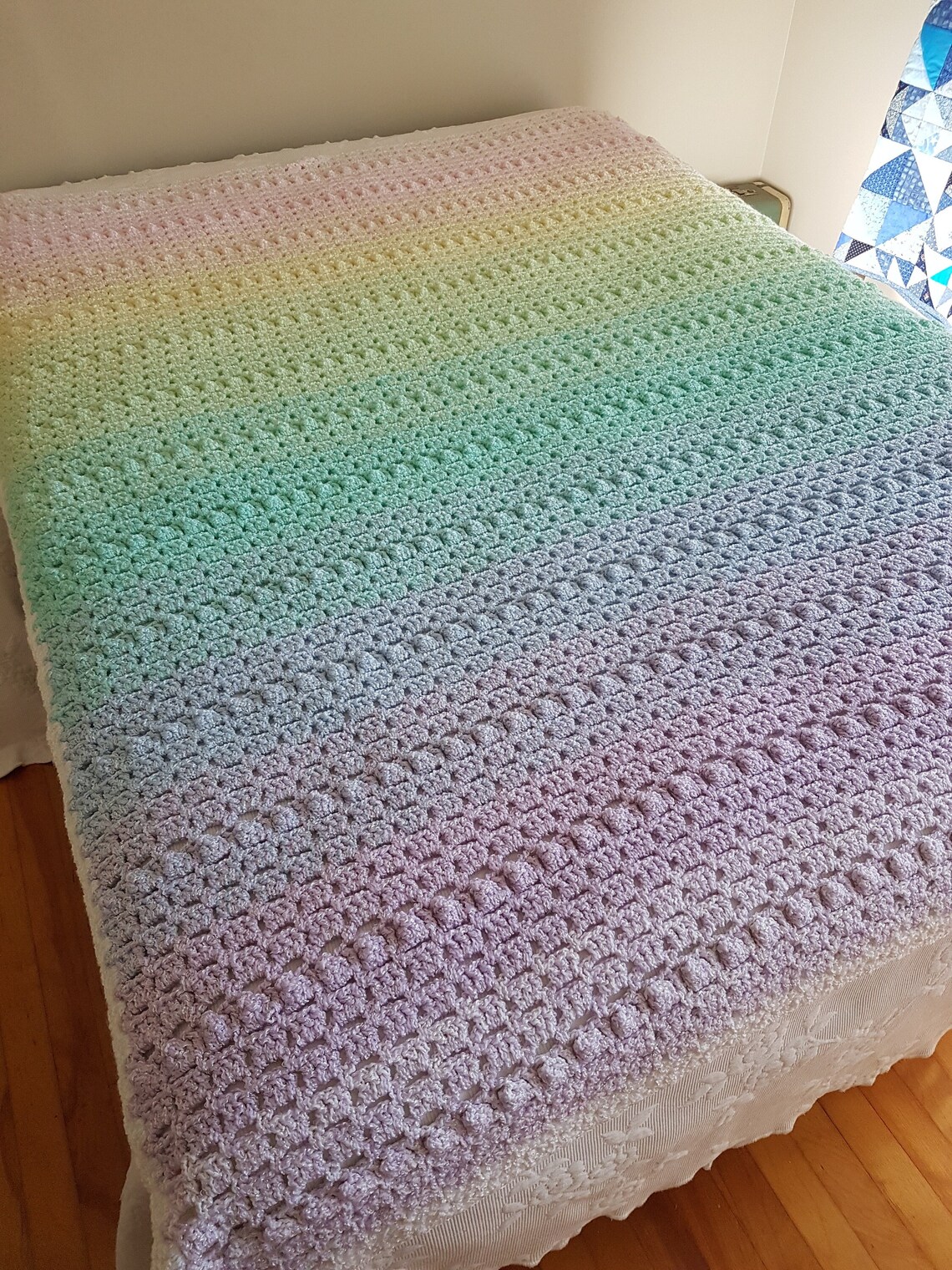 Rainbow Blanket Crochet Pattern Twin Size Digital Download Etsy