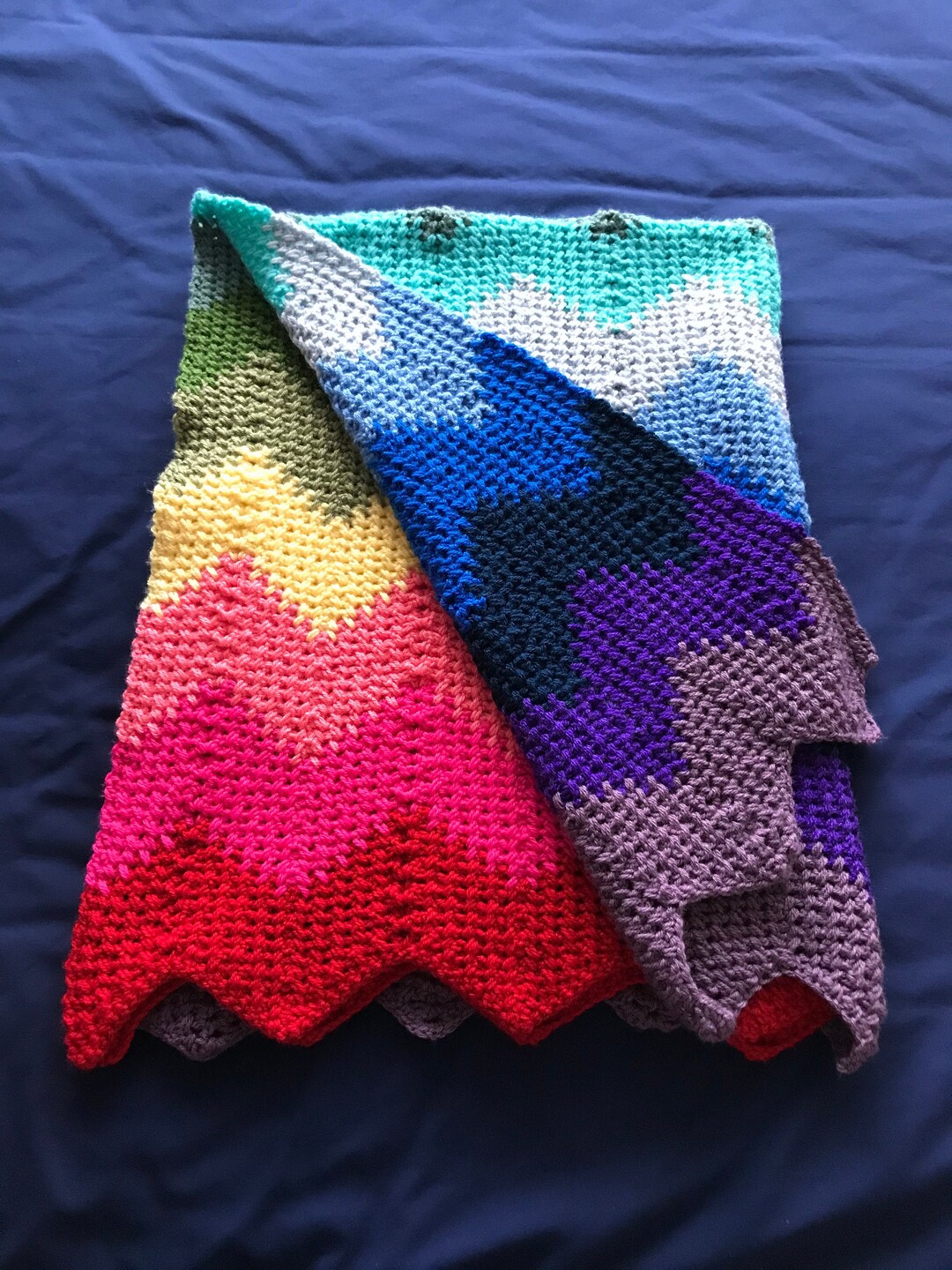 Rainbow Love Crochet Blanket Pattern PDF Digital Pattern Etsy