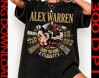 Alex Warren PNG, Vintage Music Concert Tour Design, Retro Pop Vinyl Tracklist Wheel, Carry You Home Fan Gift, Sublimation Download