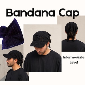 Crochet Bandana Cap Pattern PDF | Crochet Cap Pattern | Summer Crochet Hat Pattern | Boho Festival Bandana Hat | Instant Digital Download