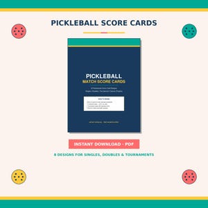 Pickleball Score Cards | 8 Designs for Singles, Doubles, Tournaments (PDF)