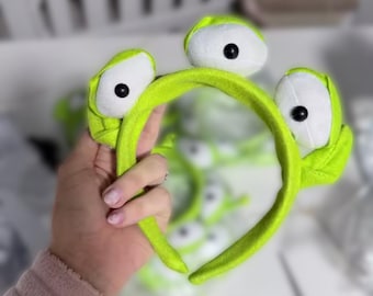 Diadema de alienígena de tres ojos, gorro de peluche de monstruo alienígena para Halloween, regalo para niñas.