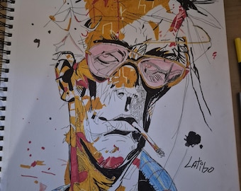 Various 8x11 or 11x14 drawings using colored pencils or alcohol markers.