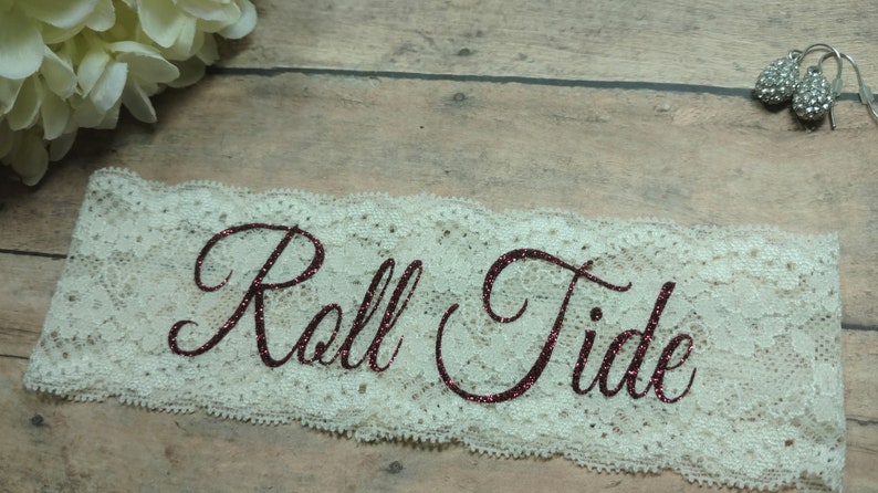 Shower Gift Football Garter Garter Roll Tide Bling Garter Wine Garter Sports Garter Wedding Garter Fall Garter Alabama Garter