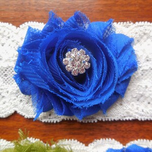 Blue Garter/ Wedding Garter / Garter / Lace Garter / Green Garter / Royal Blue Garter / Blue and Olive Garter / Something Blue / Lace Garter image 3